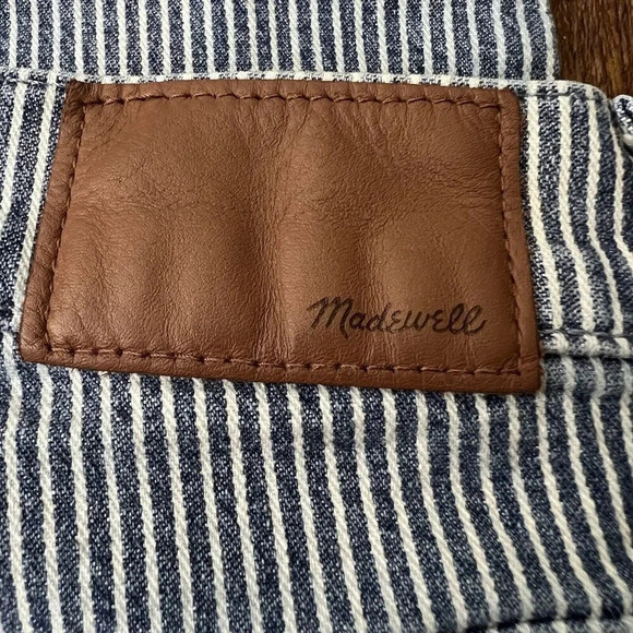 Madewell Women's 9" Mid-Rise Skinny Jeans Size 25 in Blue White Piper Stripe EUC - Picture 8 of 11
